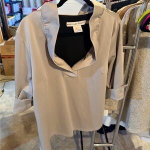 Gretchen Scott Designs Taupe Blouse